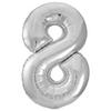 Strieborný fóliový balón Super Shape číslo 8, 34 inch