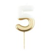 Tortová sviečka Bielo Zlatá číslo 5