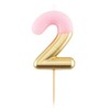 Tortová sviečka Ružovo Zlatá číslo 2