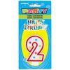Číslová sviečka s číslom 2 a dekorácia na tortu Happy Birthday