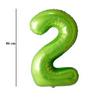 Zelený fóliový balón číslo 2, 86 cm