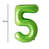 Zelený fóliový balón číslo 5, 86 cm
