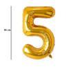 Zlatý fóliový balón číslo 5, 86 cm