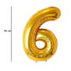 Zlatý fóliový balón číslo 6, 86 cm