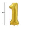 Zlatý trblietavý fóliový balón číslo 1, 86 cm 