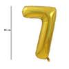 Zlatý trblietavý fóliový balón číslo 7, 86 cm 