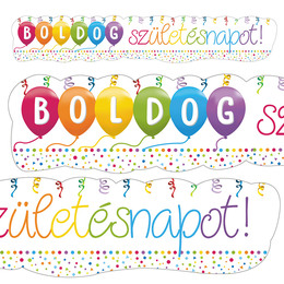 Streamers Party Banner s nápisom Boldog Szülinapot! 148cm x 27cm