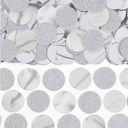 Strieborné glitrované - lesklé okrúhle fóliové party konfety - 63 g