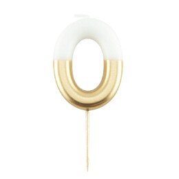 Tortová sviečka Bielo Zlatá číslo 0