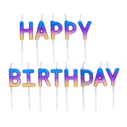Tortové sviečky nápis Happy Birthday dúhový Ombre