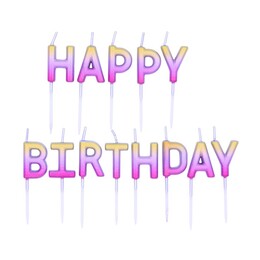 Tortové sviečky nápis Happy Birthday RoseGold Ombre