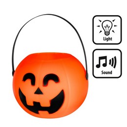 Vedierko na zbieranie sladkostí tekvica s LED svetlom a zvukom