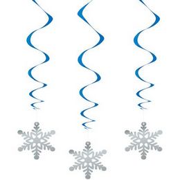 Visiaca špirálová dekorácia so snehovou vločkou - 3 ks