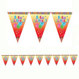 Vlajková girlanda s maďarským nápisom Boldog Szülinapot !, 6 m