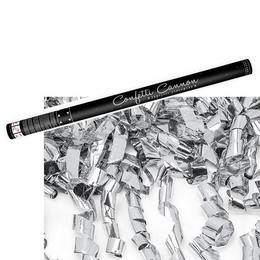 Vystreľovacie konfety - strieborné pásiky, 80 cm