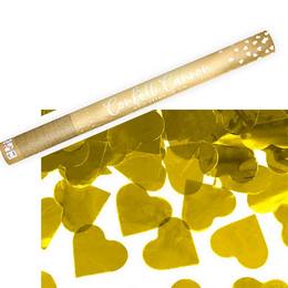 Vystreľovacie konfety - zlaté srdcia - 60 cm