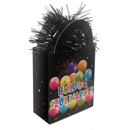Závažie na balóny - čierna mini darčeková taška Boldog Szülinapot 120g