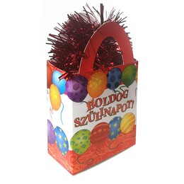 Závažie na balóny farebná mini darčeková taška Boldog Szülinapot 120g