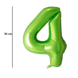 Zelený fóliový balón číslo 4, 86 cm