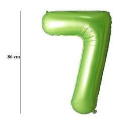 Zelený fóliový balón číslo 7, 86 cm