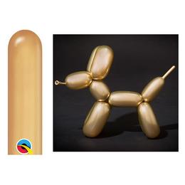 260Q Gold - zlaté (Chrome) party modelovacie balóny (100 ks/balenie)