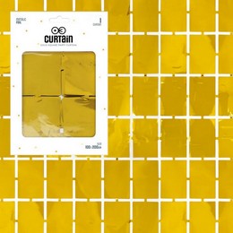 Zlaté fóliové pozadie - záclona z obdĺžnikov, 100 x 200 cm