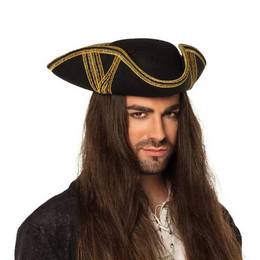 Zlato-čierny pirátsky klobúk 