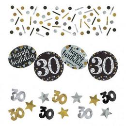 Zlato-strieborné konfety k 30. narodeninám rôzne motívy mix  34 g
