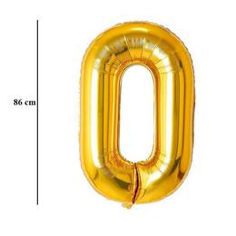 Zlatý fóliový balón číslo 0, 86 cm