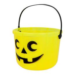 Žlté halloweenske vedierko s motívom tekvice 